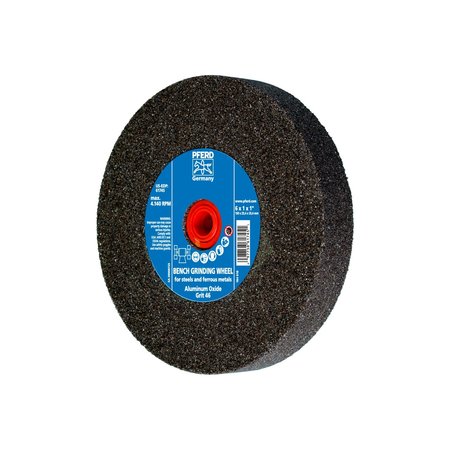 PFERD 6" x 1" Vitrified Bench Wheel - 1" A.H., Aluminum Oxide, 46 Grit 61745